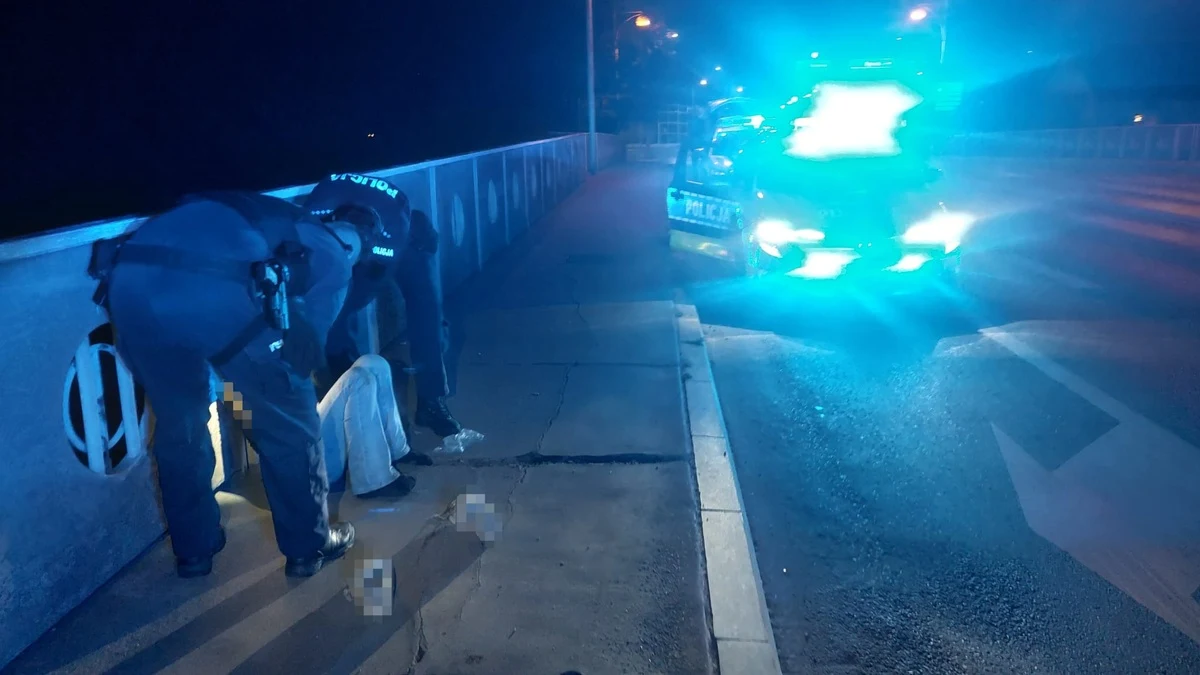 Policjanci z Raciborza uratowali nastolatkę przy moście nad Odrą