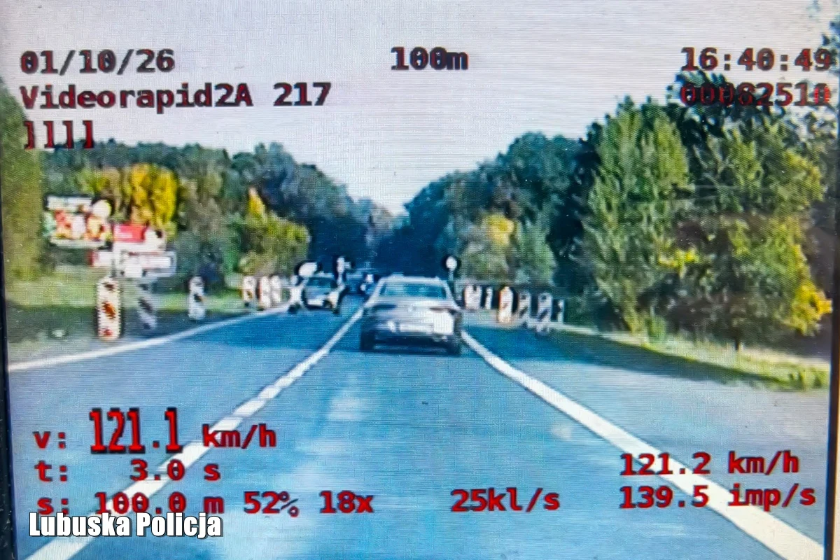 Jechał 121 km/h w terenie z ograniczeniem 60 km/h. Stracił prawo jazdy